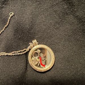 Pandora Sterling silver locket charm necklace